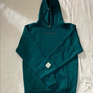 Glossier Sage hoodie with embroidered logo size Small never been worn.